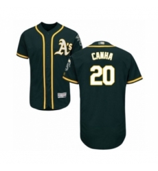 Men's Oakland Athletics #20 Mark Canha Green Alternate Flex Base Authentic Collection Baseball Player Jersey