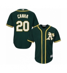 Youth Oakland Athletics #20 Mark Canha Authentic Green Alternate 1 Cool Base Baseball Player Jersey