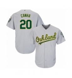 Youth Oakland Athletics #20 Mark Canha Authentic Grey Road Cool Base Baseball Player Jersey