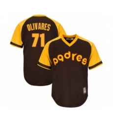Youth San Diego Padres #71 Edward Olivares Authentic Brown Alternate Cooperstown Cool Base Baseball Player Jersey