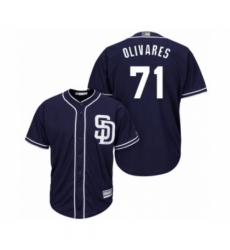 Youth San Diego Padres #71 Edward Olivares Authentic Navy Blue Alternate 1 Cool Base Baseball Player Jersey