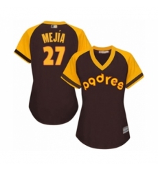 Women's San Diego Padres #27 Francisco Mejia Authentic Brown Alternate Cooperstown Cool Base Baseball Player Jersey