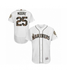 Men's Seattle Mariners #25 Dylan Moore Authentic White 2016 Memorial Day Fashion Flex Base Baseball Player Jersey