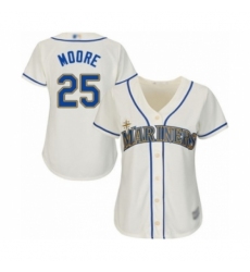 Women's Seattle Mariners #25 Dylan Moore Authentic Cream Alternate Cool Base Baseball Player Jersey