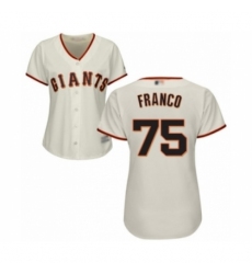Women's San Francisco Giants #75 Enderson Franco Authentic Cream Home Cool Base Baseball Player Jersey