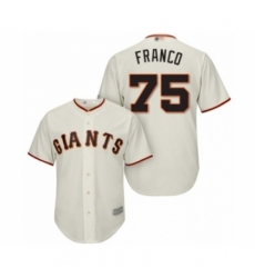 Youth San Francisco Giants #75 Enderson Franco Authentic Cream Home Cool Base Baseball Player Jersey