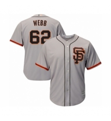 Men's San Francisco Giants #62 Logan Webb Grey Alternate Flex Base Authentic Collection Baseball Player Jersey