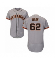 Men's San Francisco Giants #62 Logan Webb Grey Road Flex Base Authentic Collection Baseball Player Jersey