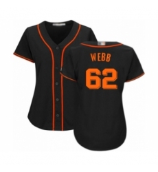 Women's San Francisco Giants #62 Logan Webb Authentic Black Alternate Cool Base Baseball Player Jersey