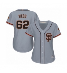 Women's San Francisco Giants #62 Logan Webb Authentic Grey Road 2 Cool Base Baseball Player Jersey