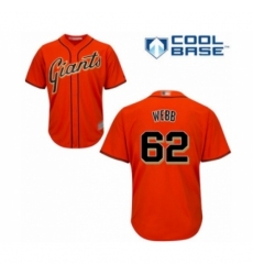 Youth San Francisco Giants #62 Logan Webb Authentic Orange Alternate Cool Base Baseball Player Jersey