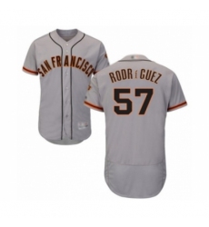 Men's San Francisco Giants #57 Dereck Rodriguez Grey Road Flex Base Authentic Collection Baseball Player Jersey