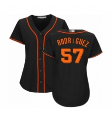 Women's San Francisco Giants #57 Dereck Rodriguez Authentic Black Alternate Cool Base Baseball Player Jersey