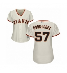 Women's San Francisco Giants #57 Dereck Rodriguez Authentic Cream Home Cool Base Baseball Player Jersey