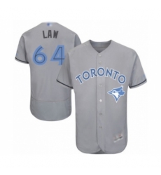 Men's Toronto Blue Jays #64 Derek Law Authentic Gray 2016 Father's Day Fashion Flex Base Baseball Player Jersey