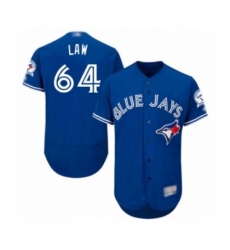 Men's Toronto Blue Jays #64 Derek Law Blue Alternate Flex Base Authentic Collection Baseball Player Jersey