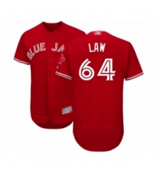 Men's Toronto Blue Jays #64 Derek Law Scarlet Alternate Flex Base Authentic Collection Alternate Baseball Player Jersey