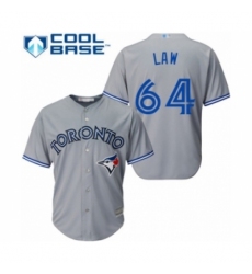 Youth Toronto Blue Jays #64 Derek Law Authentic Grey Road Baseball Player Jersey