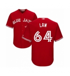 Youth Toronto Blue Jays #64 Derek Law Authentic Scarlet Alternate Baseball Player Jersey