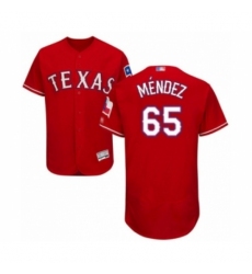 Men's Texas Rangers #65 Yohander Mendez Red Alternate Flex Base Authentic Collection Baseball Player Jersey