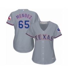 Women's Texas Rangers #65 Yohander Mendez Authentic Grey Road Cool Base Baseball Player Jersey