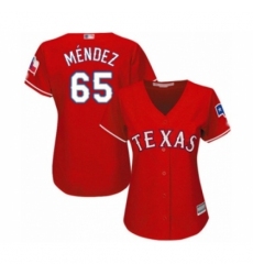 Women's Texas Rangers #65 Yohander Mendez Authentic Red Alternate Cool Base Baseball Player Jersey