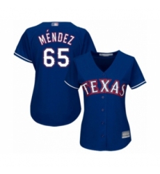 Women's Texas Rangers #65 Yohander Mendez Authentic Royal Blue Alternate 2 Cool Base Baseball Player Jersey