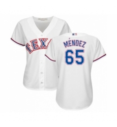 Women's Texas Rangers #65 Yohander Mendez Authentic White Home Cool Base Baseball Player Jersey