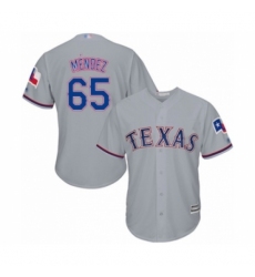 Youth Texas Rangers #65 Yohander Mendez Authentic Grey Road Cool Base Baseball Player Jersey