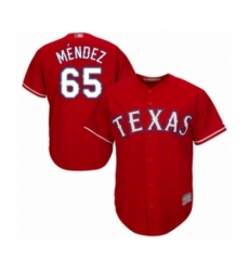 Youth Texas Rangers #65 Yohander Mendez Authentic Red Alternate Cool Base Baseball Player Jersey