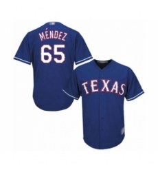 Youth Texas Rangers #65 Yohander Mendez Authentic Royal Blue Alternate 2 Cool Base Baseball Player Jersey