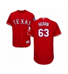 Men's Texas Rangers #63 Taylor Hearn Red Alternate Flex Base Authentic Collection Baseball Player Jersey