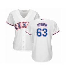 Women's Texas Rangers #63 Taylor Hearn Authentic White Home Cool Base Baseball Player Jersey