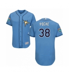 Men's Tampa Bay Rays #38 Colin Poche Light Blue Flexbase Authentic Collection Baseball Player Jersey