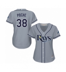 Women's Tampa Bay Rays #38 Colin Poche Authentic Grey Road Cool Base Baseball Player Jersey