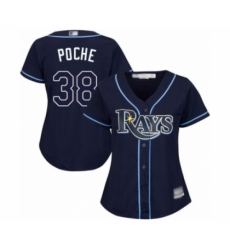 Women's Tampa Bay Rays #38 Colin Poche Authentic Navy Blue Alternate Cool Base Baseball Player Jersey