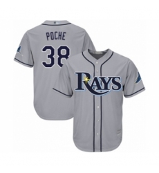 Youth Tampa Bay Rays #38 Colin Poche Authentic Grey Road Cool Base Baseball Player Jersey