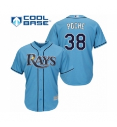 Youth Tampa Bay Rays #38 Colin Poche Authentic Light Blue Alternate 2 Cool Base Baseball Player Jersey