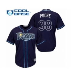 Youth Tampa Bay Rays #38 Colin Poche Authentic Navy Blue Alternate Cool Base Baseball Player Jersey