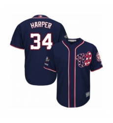 Youth Washington Nationals #34 Bryce Harper Authentic Navy Blue Alternate 2 Cool Base 2019 World Series Champions Baseball Jersey