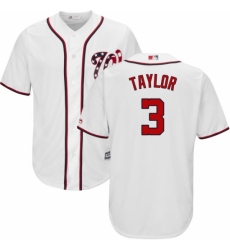 Men's Majestic Washington Nationals #3 Michael Taylor Replica White Home Cool Base MLB Jersey