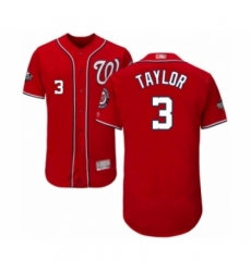 Men's Washington Nationals #3 Michael Taylor Red Alternate Flex Base Authentic Collection 2019 World Series Bound Baseball Jersey