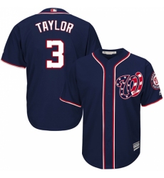 Youth Majestic Washington Nationals #3 Michael Taylor Authentic Navy Blue Alternate 2 Cool Base MLB Jersey