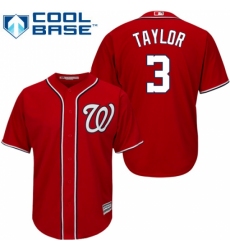 Youth Majestic Washington Nationals #3 Michael Taylor Replica Red Alternate 1 Cool Base MLB Jersey