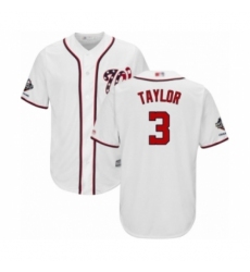 Youth Washington Nationals #3 Michael Taylor Authentic White Home Cool Base 2019 World Series Champions Baseball Jersey