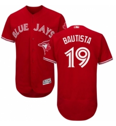 Men's Majestic Toronto Blue Jays #19 Jose Bautista Scarlet Flexbase Authentic Collection Alternate MLB Jersey
