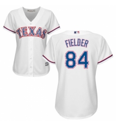 Women's Majestic Texas Rangers #84 Prince Fielder Authentic White Home Cool Base MLB Jersey