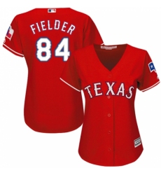 Women's Majestic Texas Rangers #84 Prince Fielder Replica Red Alternate Cool Base MLB Jersey