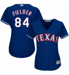 Women's Majestic Texas Rangers #84 Prince Fielder Replica Royal Blue Alternate 2 Cool Base MLB Jersey