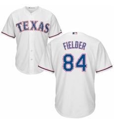 Youth Majestic Texas Rangers #84 Prince Fielder Replica White Home Cool Base MLB Jersey